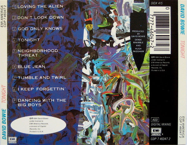 David Bowie : Tonight (CD, Album, RE)