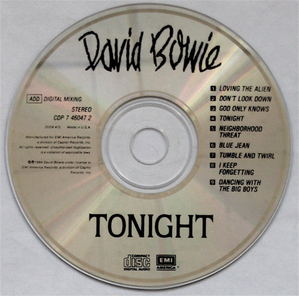 David Bowie : Tonight (CD, Album, RE)