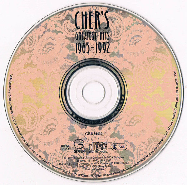 Cher : Cher's Greatest Hits: 1965–1992 (CD, Comp)