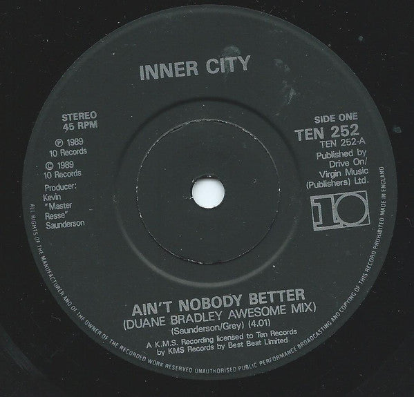 Inner City : Ain't Nobody Better (7", Single, Bla)