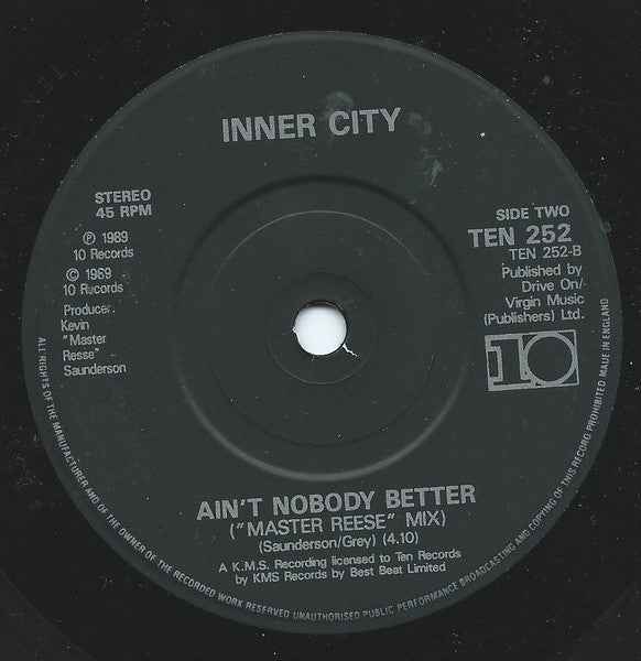 Inner City : Ain't Nobody Better (7", Single, Bla)