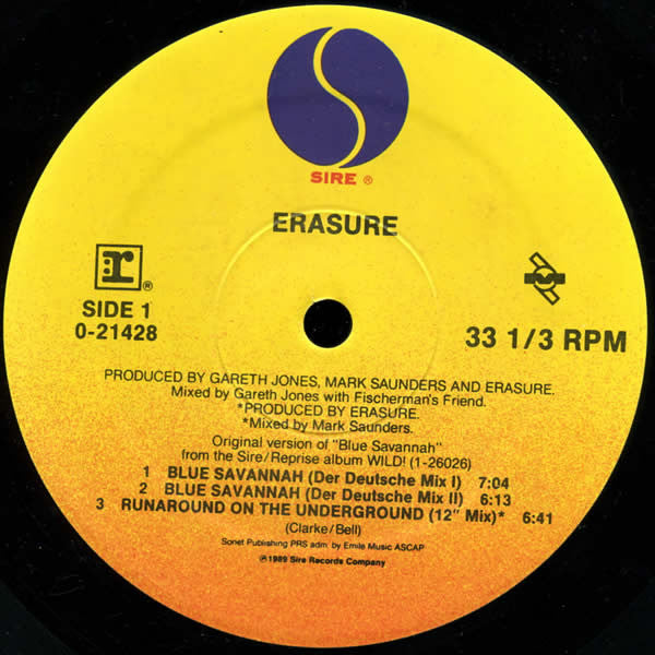 Erasure : Blue Savannah / Runaround On The Underground / Supernature / No G.D.M. (12", Maxi)