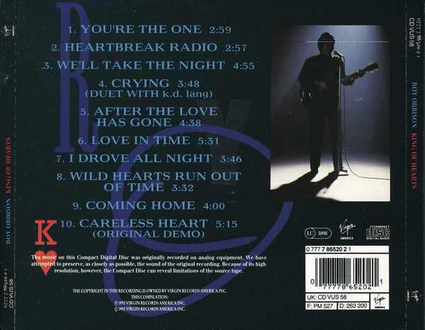 Roy Orbison : King Of Hearts (CD, Album)