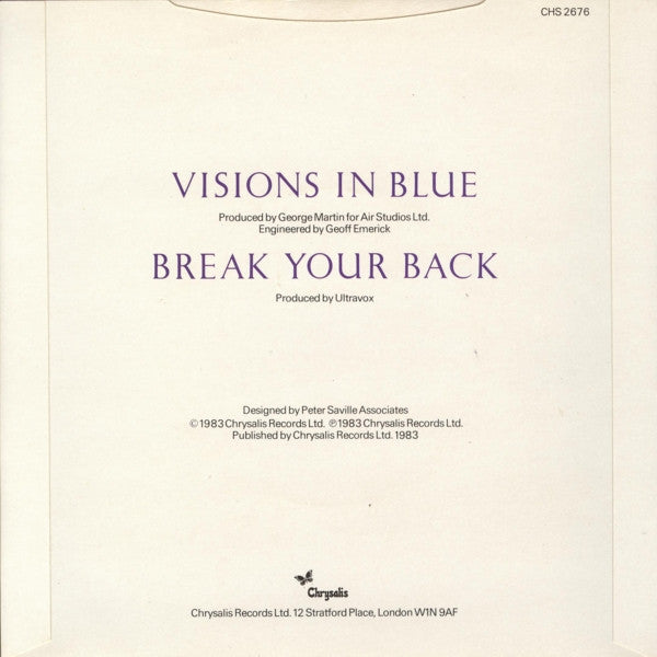 Ultravox : Visions In Blue (7", Single, Cle)