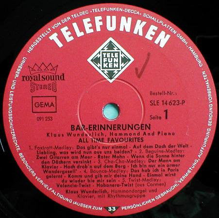 Klaus Wunderlich : Bar-Erinnerungen - All Time Favourites (LP, Album)