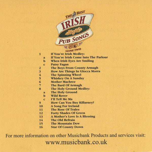 Unknown Artist : The Best Irish Pub Songs Volume Two (CD, Comp)