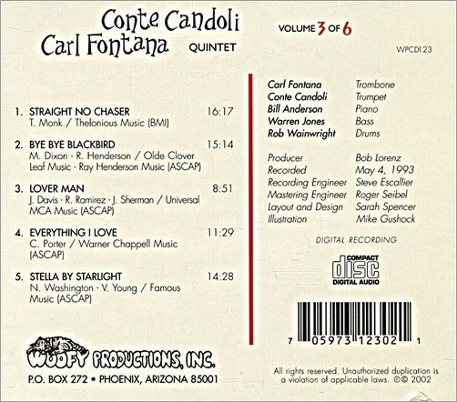 Conte Candoli Carl Fontana Quintet : The Complete Phoenix Recordings Volume 3 Of 6 (CD, Album)