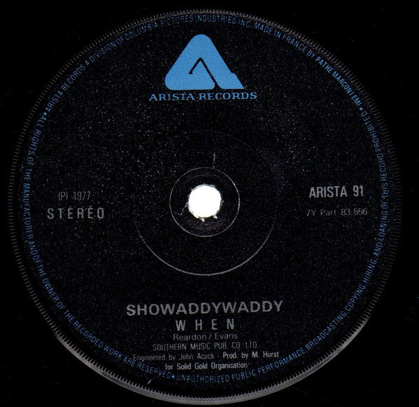Showaddywaddy : When (7", Single)