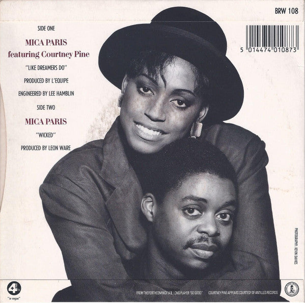 Mica Paris Featuring  Courtney Pine : Like Dreamers Do (7", Single, Pap)