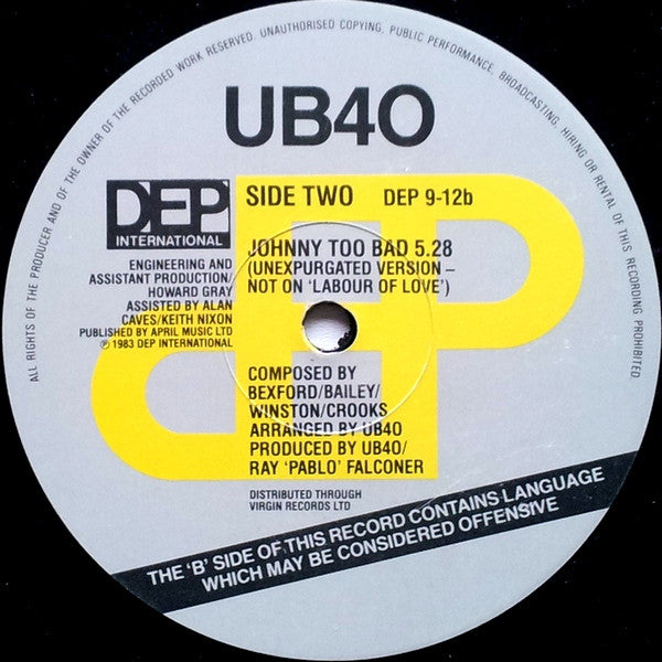 UB40 : Many Rivers To Cross (12", Single)