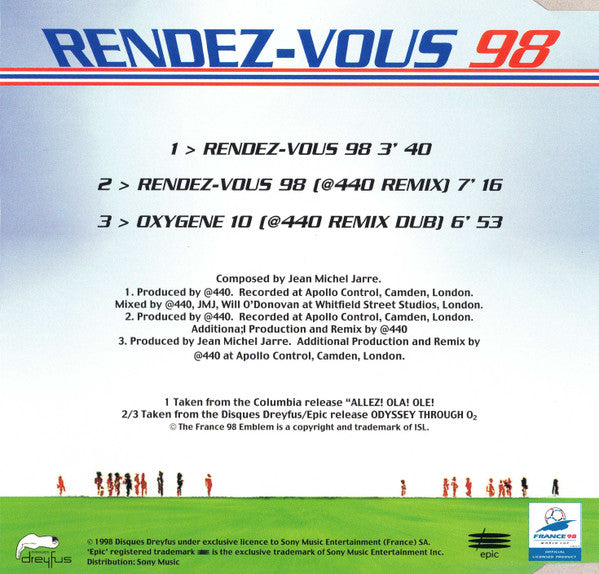 Jean Michel Jarre* & Apollo Four Forty* : Rendez-Vous 98 (CD, Single)