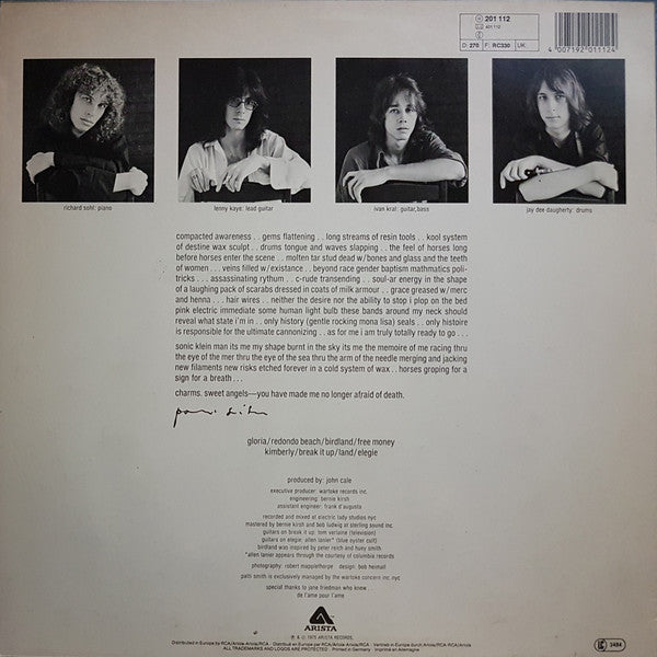 Patti Smith : Horses (LP, Album, RE)