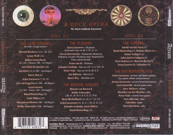 Ayreon : The Final Experiment (CD, Album, RE + CD + S/Edition, O-c)