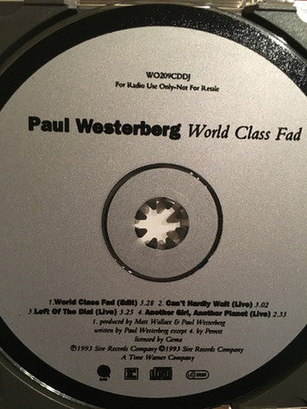 Paul Westerberg : World Class Fad (CD, Single, Promo)