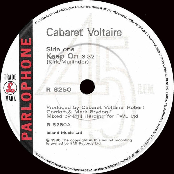 Cabaret Voltaire : Keep On (7", Single, Pap)