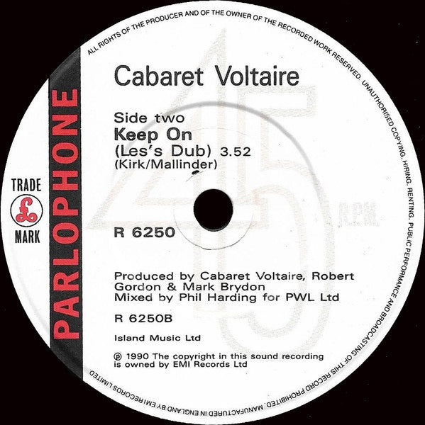 Cabaret Voltaire : Keep On (7", Single, Pap)