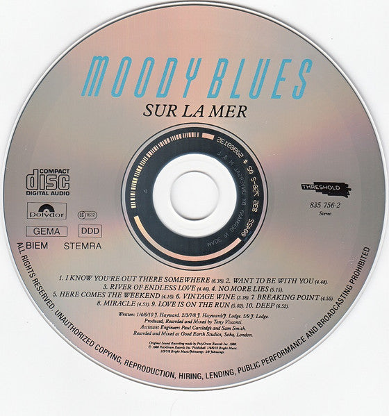 The Moody Blues : Sur La Mer (CD, Album, RE)