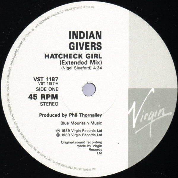 The Indian Givers : Hatcheck Girl (12")