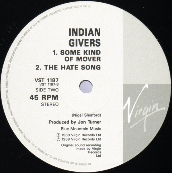 The Indian Givers : Hatcheck Girl (12")