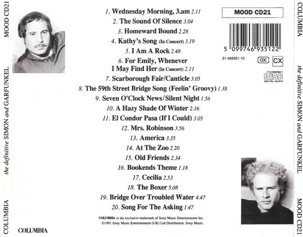 Simon & Garfunkel : The Definitive Simon & Garfunkel (CD, Comp)