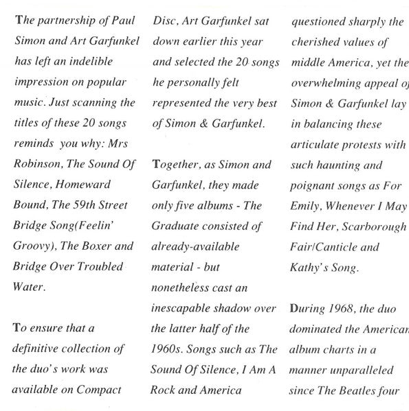 Simon & Garfunkel : The Definitive Simon & Garfunkel (CD, Comp)