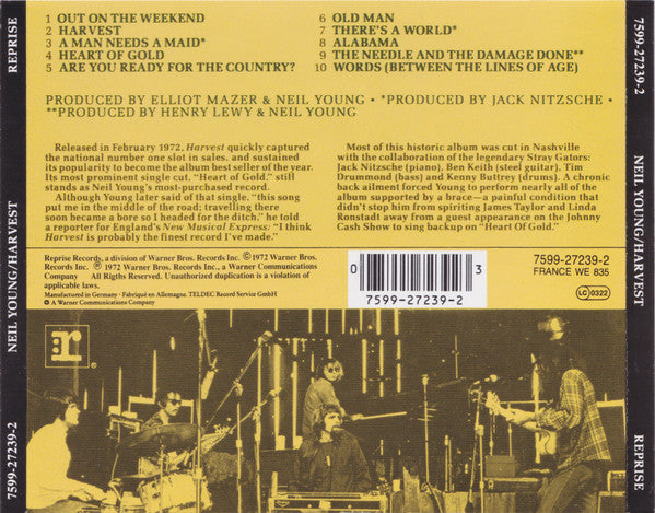 Neil Young : Harvest (CD, Album, RE, RP)