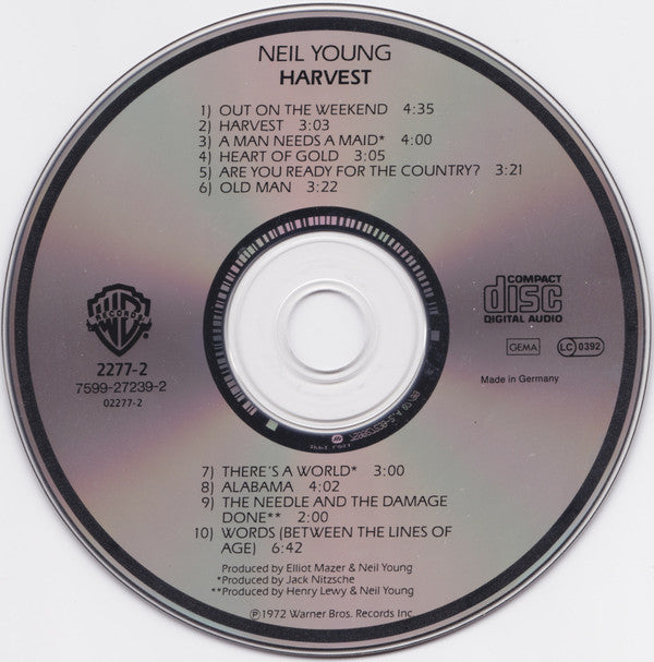 Neil Young : Harvest (CD, Album, RE, RP)