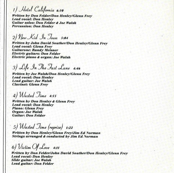 Eagles : Hotel California (CD, Album, RE, RM, WMM)