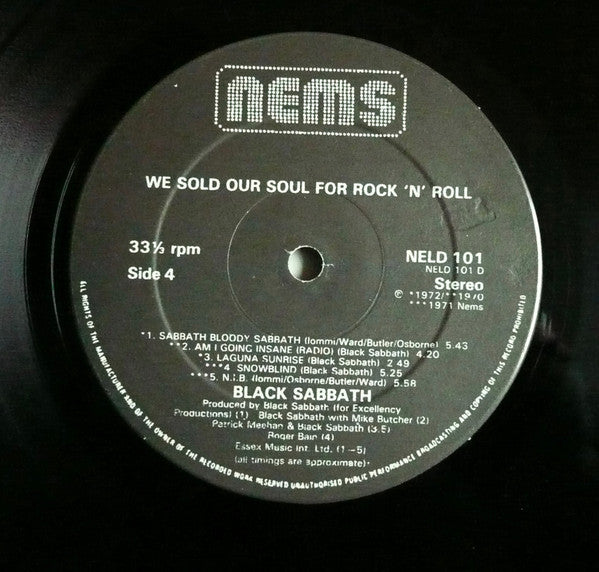 Black Sabbath : We Sold Our Soul For Rock 'N' Roll (2xLP, Comp)
