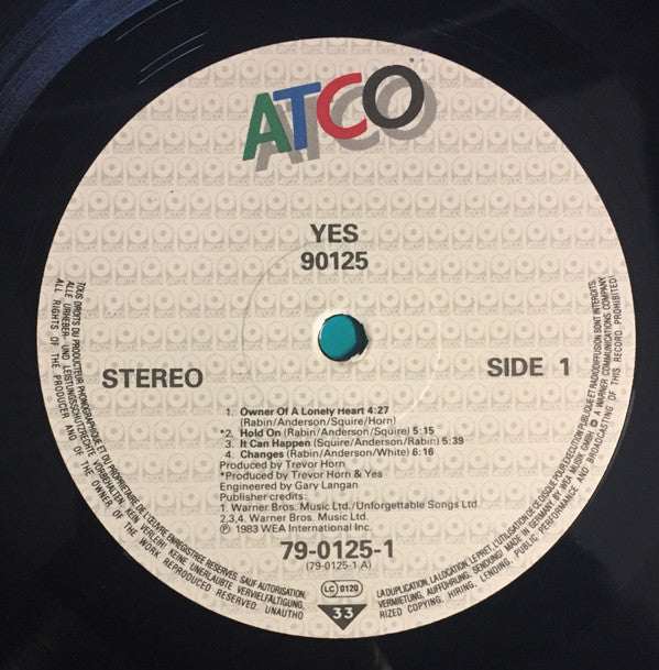 Yes : 90125 (LP, Album)