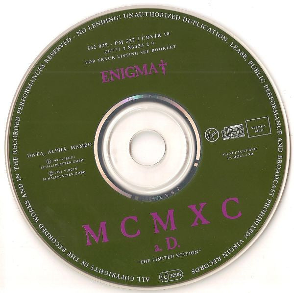 Enigma : MCMXC a.D. "The Limited Edition" (CD, Album, RE)