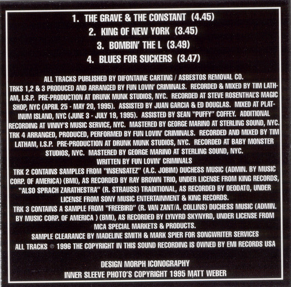 Fun Lovin' Criminals : The Grave And The Constant EP (CD, EP)