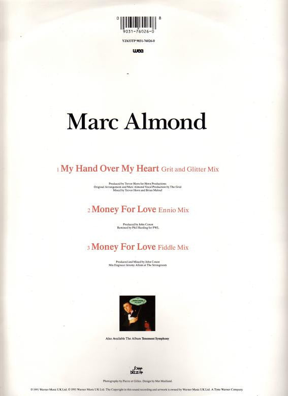 Marc Almond : My Hand Over My Heart (12", S/Sided, Single, Ltd, Pic)