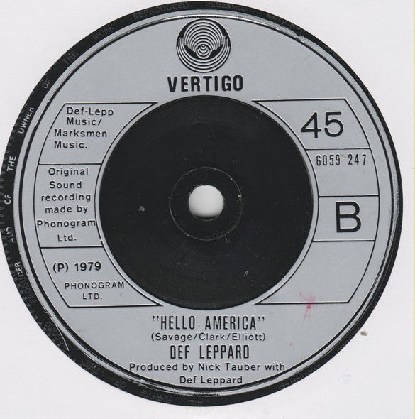 Def Leppard : Wasted (7", Single)