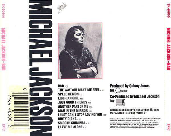 Michael Jackson : Bad (CD, Album, RE, DAD)