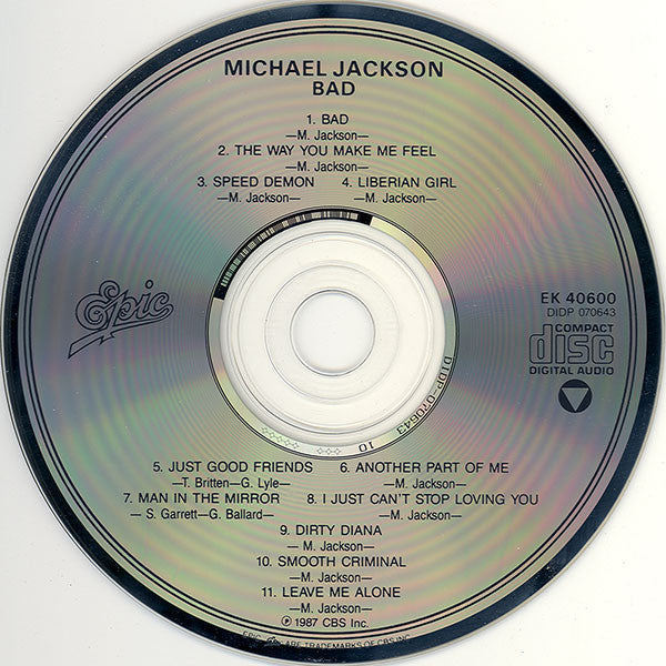 Michael Jackson : Bad (CD, Album, RE, DAD)
