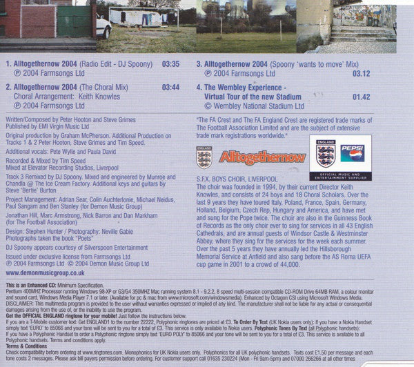 The Farm Featuring S.F.X. Boys' Choir, Liverpool : Alltogethernow 2004 (CD, Single, Enh)