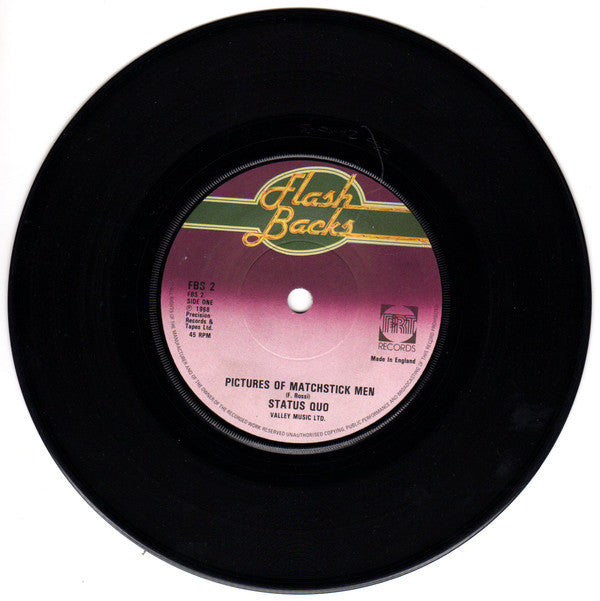 Status Quo : Pictures Of Matchstick Men / Down The Dustpipe (7", RE)