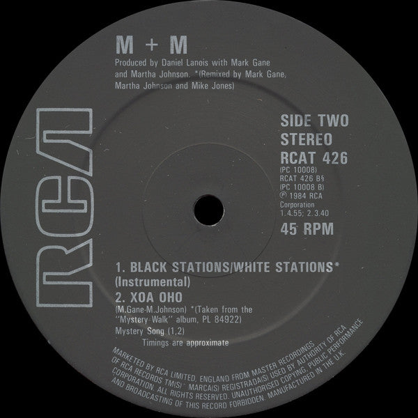 M + M : Black Stations / White Stations (12", CBS)