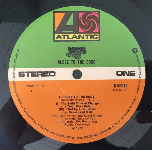 Yes : Close To The Edge (LP, Album, RE, RP, Gat)