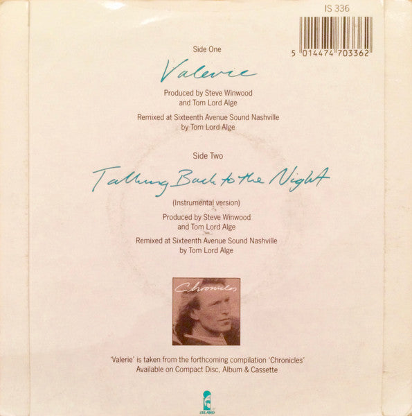 Steve Winwood : Valerie (7", Single, Sil)