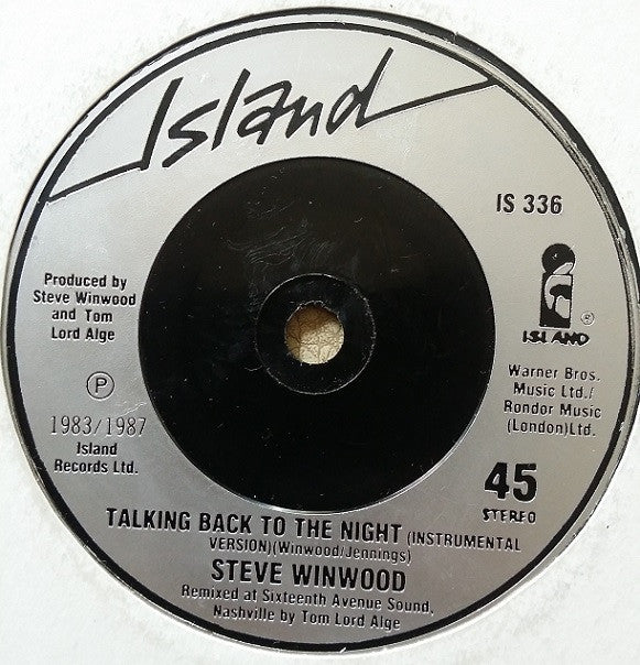 Steve Winwood : Valerie (7", Single, Inj)