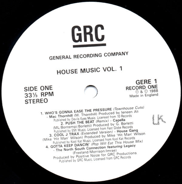 Various : House Music Vol. 1 (2xLP, Comp)