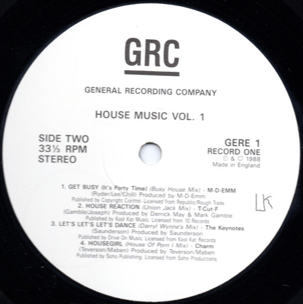 Various : House Music Vol. 1 (2xLP, Comp)