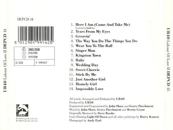 UB40 : Labour Of Love II (CD, Album, Par)