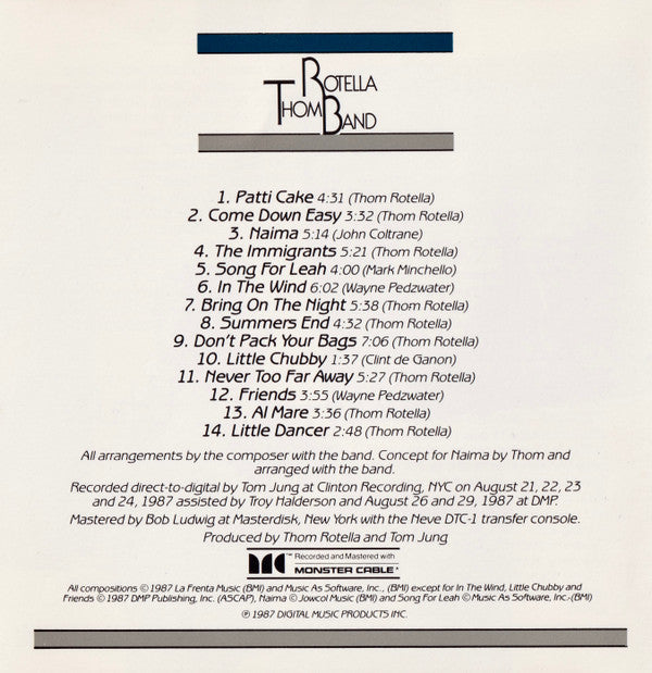 Thom Rotella Band : Thom Rotella Band (CD, Album)