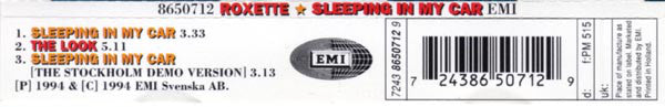 Roxette : Sleeping In My Car (CD, Maxi)