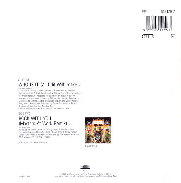 Michael Jackson : Who Is It (7", Single)