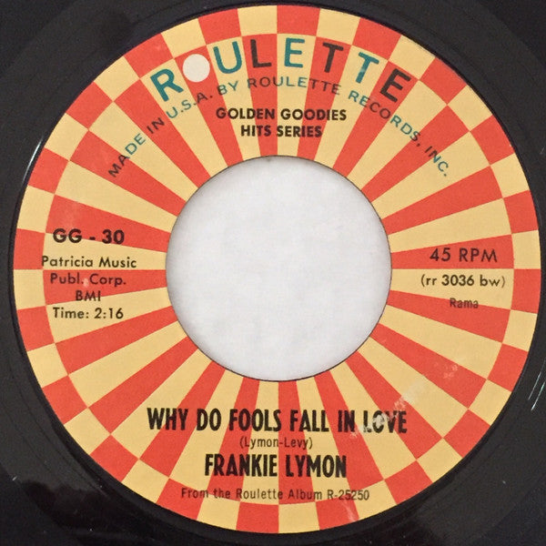 Frankie Lymon : Why Do Fools Fall In Love / I'm Not A Juvenile Delinquent (7", Single, RE, Styrene)