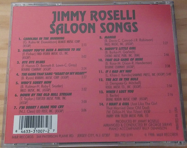 Jimmy Roselli : Saloon Songs (CD, Album, RE)